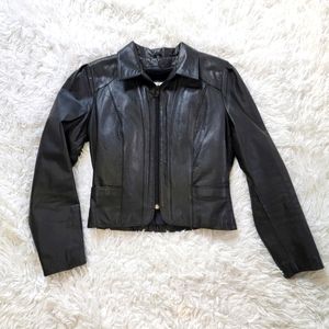 Leather Jacket. Vintage. Black. Small